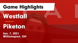 Westfall  vs Piketon  Game Highlights - Jan. 7, 2021