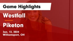 Westfall  vs Piketon  Game Highlights - Jan. 12, 2024