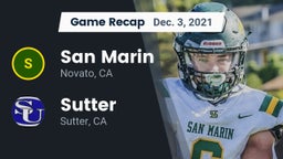 Recap: San Marin  vs. Sutter  2021