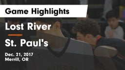 Lost River  vs St. Paul's  Game Highlights - Dec. 21, 2017