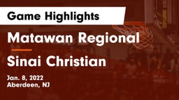 Matawan Regional  vs Sinai Christian Game Highlights - Jan. 8, 2022
