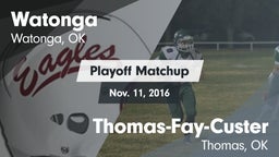 Matchup: Watonga  vs. Thomas-Fay-Custer  2016