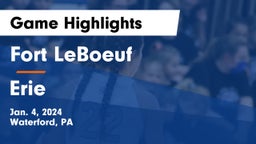 Fort LeBoeuf  vs Erie  Game Highlights - Jan. 4, 2024