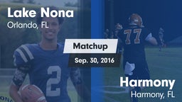 Matchup: Lake Nona High vs. Harmony  2016