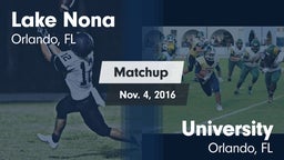 Matchup: Lake Nona High vs. University  2016