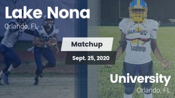 Matchup: Lake Nona High vs. University  2020