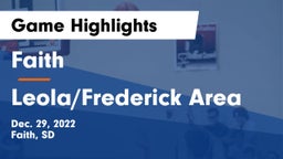 Faith  vs Leola/Frederick Area Game Highlights - Dec. 29, 2022