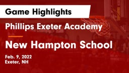 Phillips Exeter Academy  vs New Hampton School  Game Highlights - Feb. 9, 2022