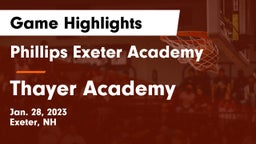 Phillips Exeter Academy  vs Thayer Academy  Game Highlights - Jan. 28, 2023