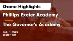 Phillips Exeter Academy  vs The Governor's Academy  Game Highlights - Feb. 1, 2023