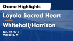 Loyola Sacred Heart  vs Whitehall/Harrison  Game Highlights - Jan. 12, 2019