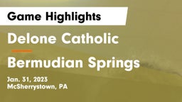 Delone Catholic  vs Bermudian Springs  Game Highlights - Jan. 31, 2023