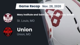 Recap: Mary Institute and Saint Louis Country Day School vs. Union  2020