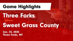 Three Forks  vs Sweet Grass County  Game Highlights - Jan. 24, 2020