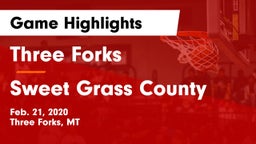 Three Forks  vs Sweet Grass County  Game Highlights - Feb. 21, 2020