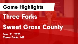 Three Forks  vs Sweet Grass County  Game Highlights - Jan. 21, 2023
