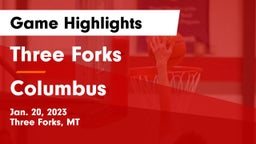 Three Forks  vs Columbus  Game Highlights - Jan. 20, 2023