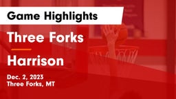Three Forks  vs Harrison  Game Highlights - Dec. 2, 2023