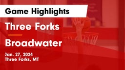 Three Forks  vs Broadwater  Game Highlights - Jan. 27, 2024