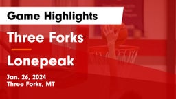 Three Forks  vs Lonepeak Game Highlights - Jan. 26, 2024