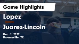 Lopez  vs Juarez-Lincoln  Game Highlights - Dec. 1, 2022