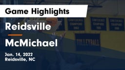 Reidsville  vs McMichael  Game Highlights - Jan. 14, 2022