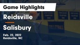 Reidsville  vs Salisbury  Game Highlights - Feb. 22, 2022