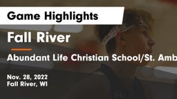 Fall River  vs Abundant Life Christian School/St. Ambrose CO-OP Game Highlights - Nov. 28, 2022