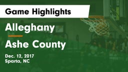 Alleghany  vs Ashe County  Game Highlights - Dec. 12, 2017