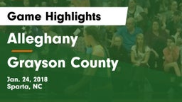 Alleghany  vs Grayson County  Game Highlights - Jan. 24, 2018