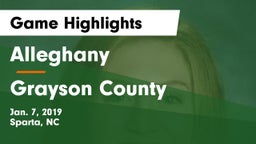 Alleghany  vs Grayson County  Game Highlights - Jan. 7, 2019