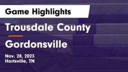 Trousdale County  vs Gordonsville  Game Highlights - Nov. 28, 2023