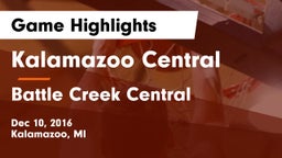 Kalamazoo Central  vs Battle Creek Central  Game Highlights - Dec 10, 2016
