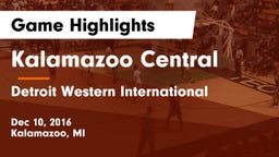 Kalamazoo Central  vs Detroit Western International Game Highlights - Dec 10, 2016