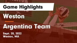 Weston  vs Argentina Team Game Highlights - Sept. 20, 2022