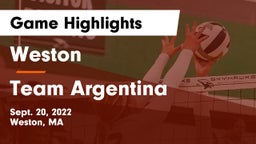 Weston  vs Team Argentina Game Highlights - Sept. 20, 2022