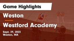 Weston  vs Westford Academy  Game Highlights - Sept. 29, 2023