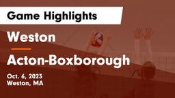 Weston  vs Acton-Boxborough  Game Highlights - Oct. 6, 2023