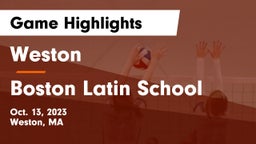 Weston  vs Boston Latin School Game Highlights - Oct. 13, 2023