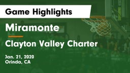 Miramonte  vs Clayton Valley Charter  Game Highlights - Jan. 21, 2020
