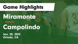 Miramonte  vs Campolindo  Game Highlights - Jan. 28, 2023