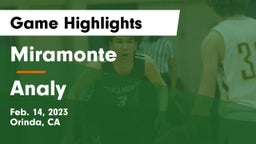 Miramonte  vs Analy Game Highlights - Feb. 14, 2023