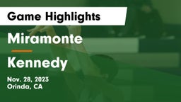 Miramonte  vs Kennedy  Game Highlights - Nov. 28, 2023