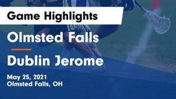 Olmsted Falls  vs Dublin Jerome  Game Highlights - May 25, 2021