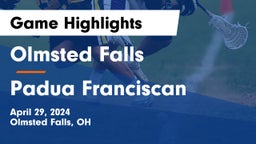 Olmsted Falls  vs Padua Franciscan  Game Highlights - April 29, 2024