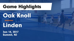 Oak Knoll  vs Linden  Game Highlights - Jan 14, 2017