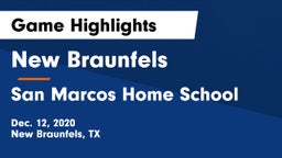 New Braunfels  vs San Marcos Home School Game Highlights - Dec. 12, 2020