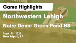Northwestern Lehigh  vs Notre Dame Green Pond HS Game Highlights - Sept. 29, 2022