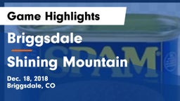 Briggsdale  vs Shining Mountain Game Highlights - Dec. 18, 2018
