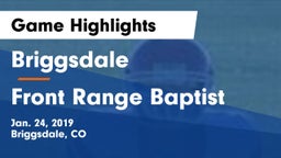 Briggsdale  vs Front Range Baptist Game Highlights - Jan. 24, 2019